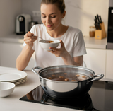 ANYGLEAM Stock Pot Silver Stainless Steel Home Restaurant Cooking Tool Single-Layer Compatible Soup Kitchen Utensils