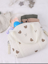 Anysort Mommy Diaper Bag Stuff Bear Handbag Embroidery Quilted Shoulder Mommy Bag Stroller for Baby