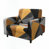 Anyseat 1-Seater Sofa Cover – Golden Yellow Geometric Style Slipcover for Living Room Chair Protection