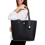 Reversible Vegan Tote In Black & Rose Gold