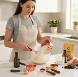 Anygleam Rosegold Brown 8pcs Wooden Measuring Cup Kitchen Tools Accessories