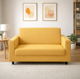 Anyseat 2-Seater Sofa Cover – Plain Yellow Style Slipcover for Living Room Chair Protection