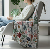 Anycozy Faux Cashmere Throw Blanket – Floral Sofa Cover with Tassels, Soft Home Decor Accent