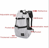 Anypet XL Light Gray Pet Carrier Backpack with Pockets – Travel & Driving Bag for Medium to Large Dogs