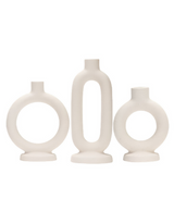 ANYDECO White Ceramic Candle Holder – Nordic Candlestick Stand for Modern Home Decor