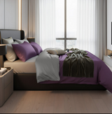 Anycozy King Bed Sheet Set – Purple & Light Grey Ultra‑Soft Luxury Egyptian Cotton Bedding Cover, 6‑Piece Ensemble