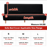 Anyseat Black Armless Futon Slipcover – Stretch Sofa Bed Protector with Ruffle Skirt