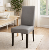 Anyseat Gray Elastic Chair Cover – Plain Dining Slipcover & Home Décor
