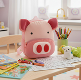 Anypack 3D Pink Pig Kids School Backpack Cute Cartoon Animal Style Children Toddler Plush Bag Perfect Accessories For Boys and Girls