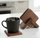 Anygleam Black Walnut 6pcs Wooden Coasters Cup Kitchen Tools Accessories