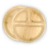 Dtocs Bamboo Plate Like Compostable Palm Leaf Plate 10" Round Compartment (Pack 50)