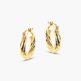 Lilly Chunky Twisted Gold Hoop Earrings