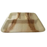 Dtocs Compartment Plate - Palm Leaf Plate 11x9 Inch (Pack 50) | Bamboo Plate like Portion Plate - USDA Certified Biobased Lunch Plates