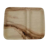 Dtocs Compartment Plate - Palm Leaf Plate 9x6 Inch (Pack 50) | Bamboo Plate like Portion Plate - USDA Certified Biobased Lunch Plates