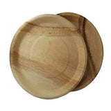 Dtocs Disposable Charcuterie Board - 13 Inch Round (10-25 Pcs) | USDA Certified Bio-based Palm Leaf Compostable Bamboo Platter Look Serving Tray