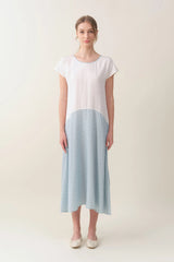 Cap-sleeve Maxi Dress - Sky Print