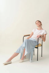 Cap-sleeve Maxi Dress - Sky Print