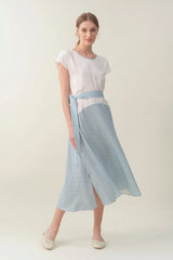 Cap-sleeve Maxi Dress - Sky Print
