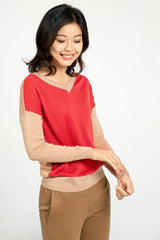2-way Colorblock Sweater - Camel