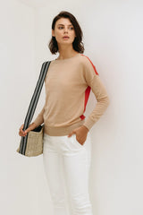 2-way Colorblock Sweater - Camel