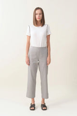 Convertible Crop Pant - Grey Herringbone