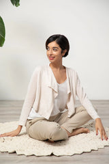 Cropped Cardigan - Flax