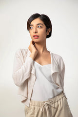 Cropped Cardigan - Flax