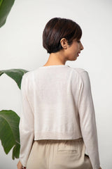 Cropped Cardigan - Flax