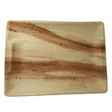 Dtocs Disposable Charcuterie Board - 14x10 Inch Rectangle Tray (10-25 Pcs) | USDA Certified Bio-based Palm Leaf Compostable Bamboo Platter Look Serving Tray