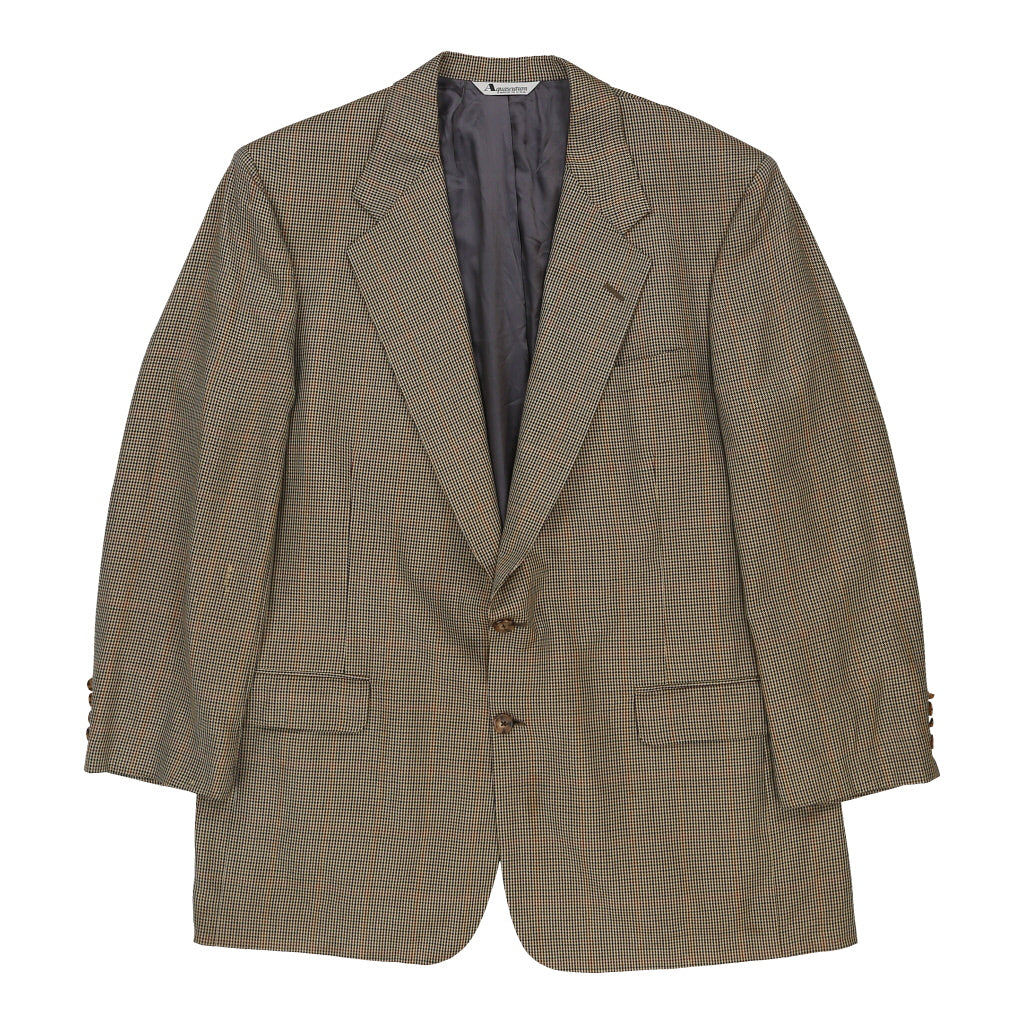 Aquascutum Checked Blazer Large Brown Wool Cerqular