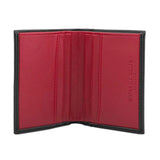 Card Wallet with Notes Pocket in Black & Red