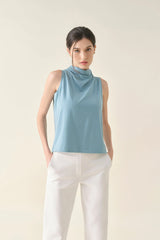 Draped Jersey Vest - Teal