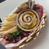 Dtocs Palm Leaf Platter Serving Tray 10x14 Oval (Pack 5) | Bamboo Look Compostable Charcuterie, Fruit, Serving Tray