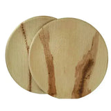 Dtocs Disposable Charcuterie Board - 12 Inch Round (25-50 Pcs) | USDA Certified Bio-based Palm Leaf Compostable Bamboo Platter Look Serving Tray