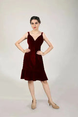 Celeste Velvet Flounce Dress