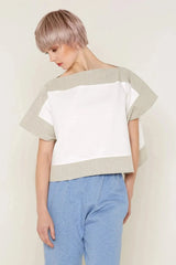 Luna Top (White and Beige)
