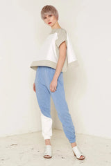 Luna Top (White and Beige)