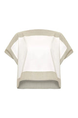 Luna Top (White and Beige)