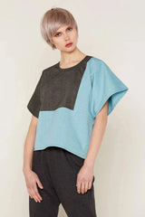 Mars Top (Grey and Aqua)