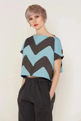 Namaka Top (Grey and Aqua)