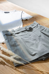 Paperbag High-Waist Short - Grey Stripe