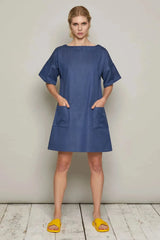Paula Dress (Navy)