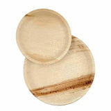 Dtocs Bamboo Look Compostable Palm Leaf Plate Dinnerware Round Combo (50 Pcs) | 10 Inch Dinner Plates (25) & 7 Inch Dessert Plates (25)