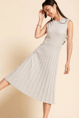 Pointelle Midi Dress - Grey Pearl