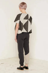 Rhea Top (Grey and Beige)