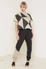 Rhea Top (Grey and Beige)