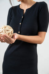 Ribbed Lounge Dress - Black (classic)