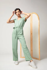 Short-sleeve Jumpsuit - Meadow