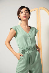 Short-sleeve Jumpsuit - Meadow