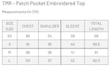 TMR Patch Pocket Embroidered Top - Shell